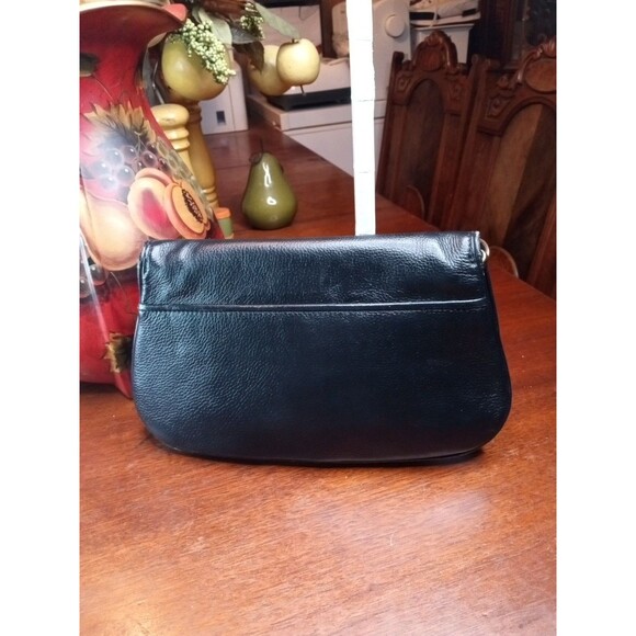 Tory Burch Crossbody Handbag Black Leather Shoulder Bag Clutch Purse Beautiful - Picture 3 of 10